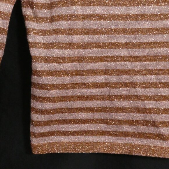 JESSICA | small | Chic Sparkling Beige and Gold Striped Top - Picture 7 of 16